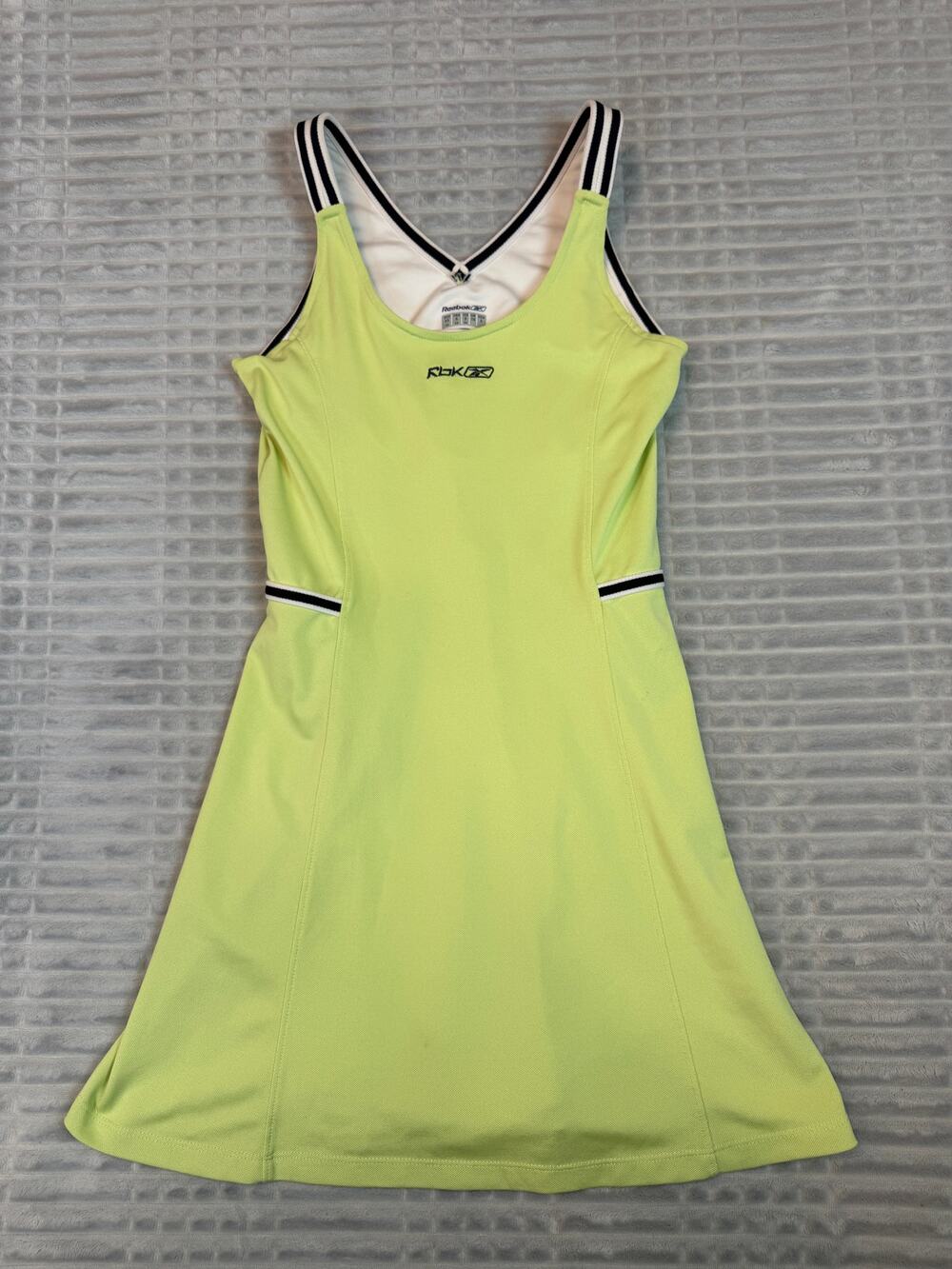 Reebok Womens S Neon Green White Tennis Golf Dress Activewear Athletic Fitted